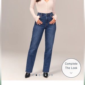 Abercrombie and fitch curve love ultra high rise 90s straight jeans 28 L